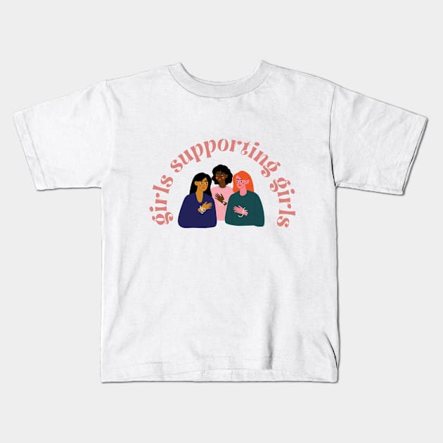 girls supporting girls Kids T-Shirt by YuriArt